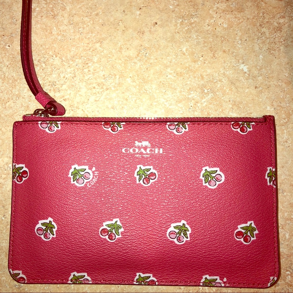 Red cherry coach wristlet